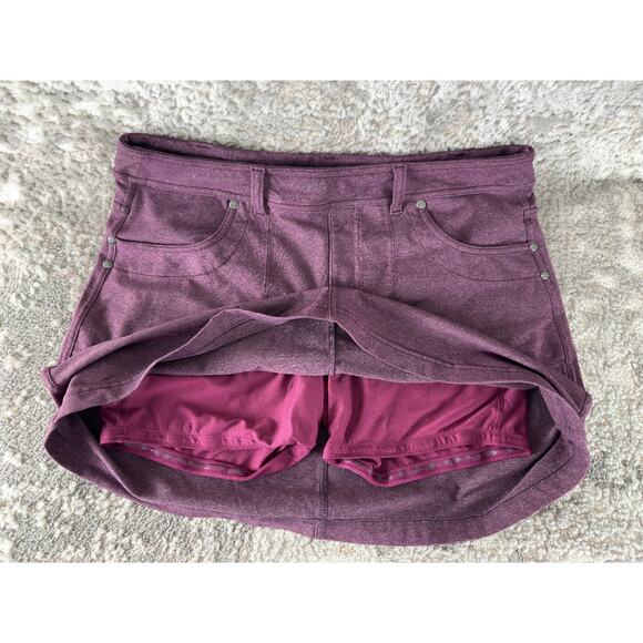 Athleta Size L Casual Athleisure Skort Purple Pull On Outdoor Stretch - Picture 4 of 8